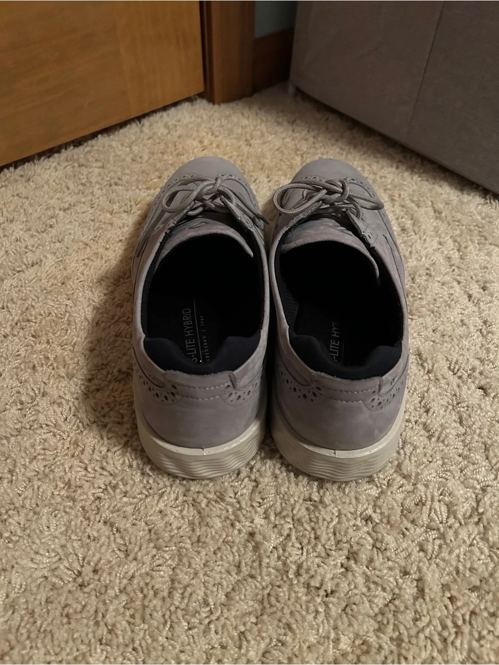 ECCO Men’s S Lite Hybrid Brogue Shoes Grey Oxford Wingtip EU 47 US Size 10